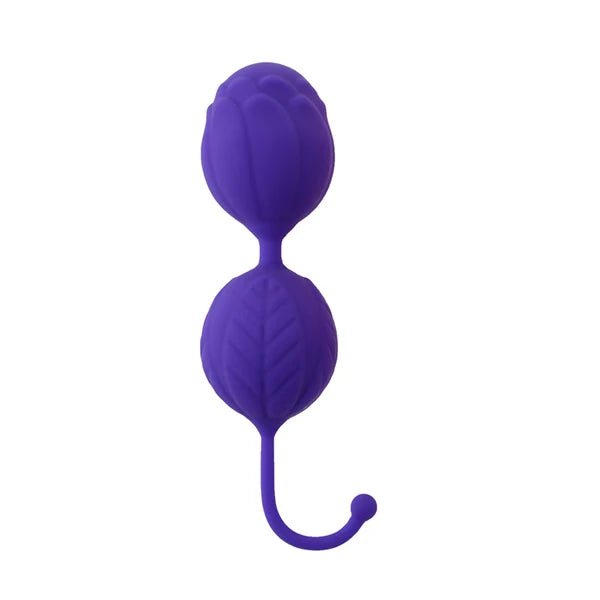 Detail shot of base or attachment on black wolf 100% silicone balls for enhanced muscle tightness