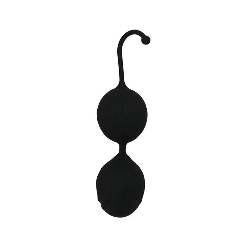 Kegel trainer showing attachment cord or retrieval string