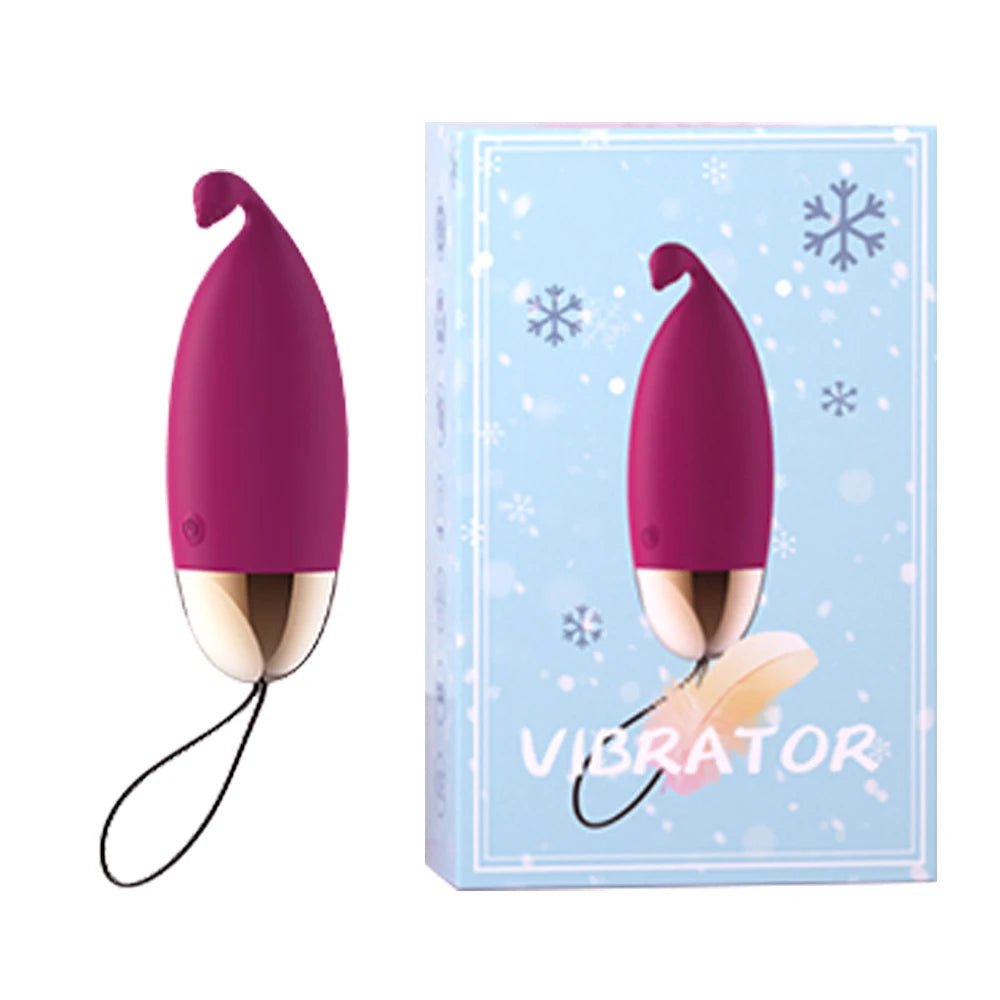 Kegel trainer showing attachment cord or retrieval string