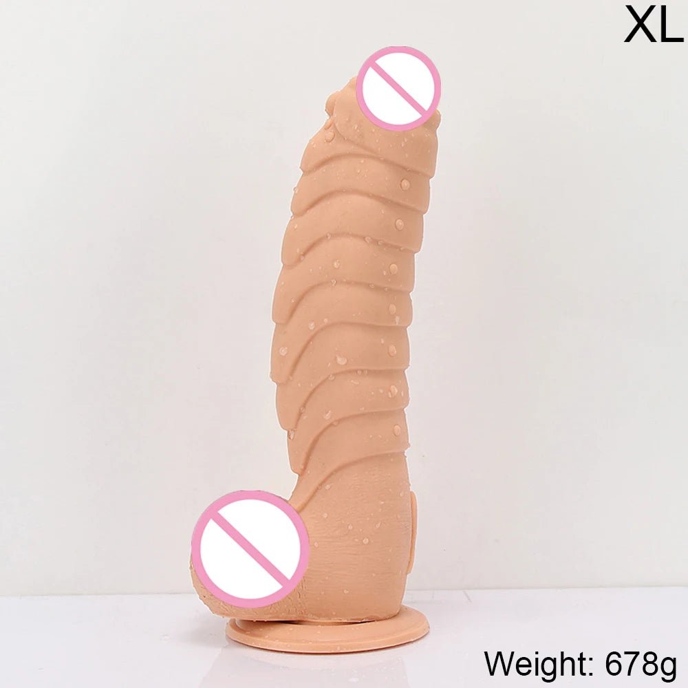Rear or angled view of xxl huge realistic dragon scales with suction cup enjoyment