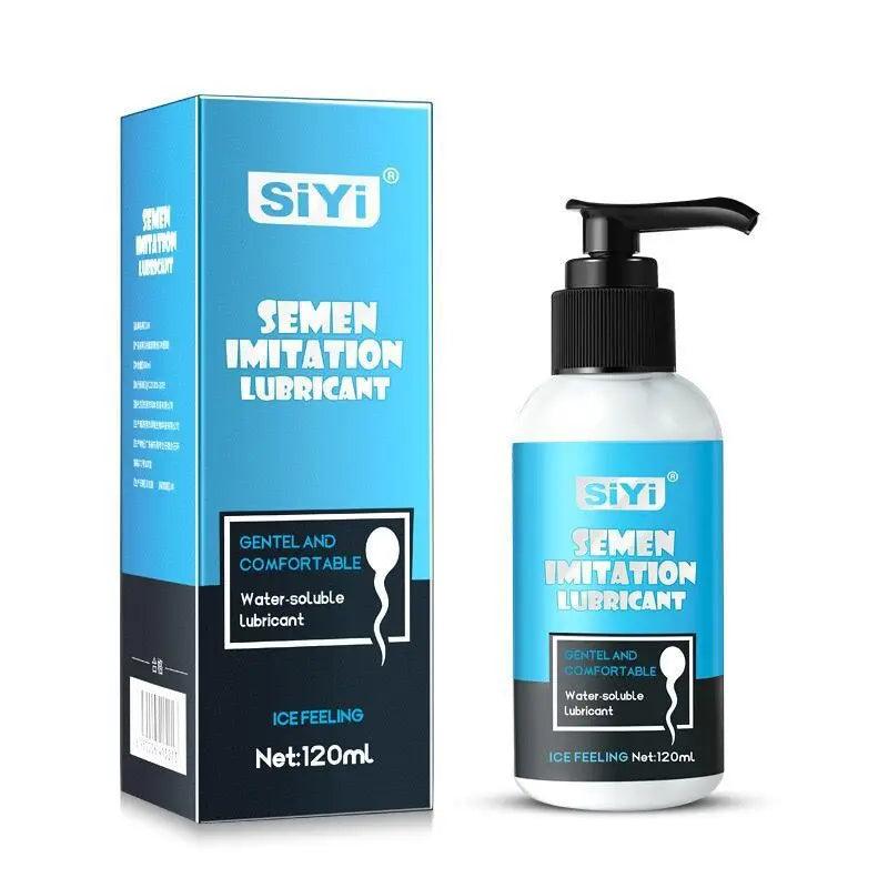 Lubricant shown next to compatible toy