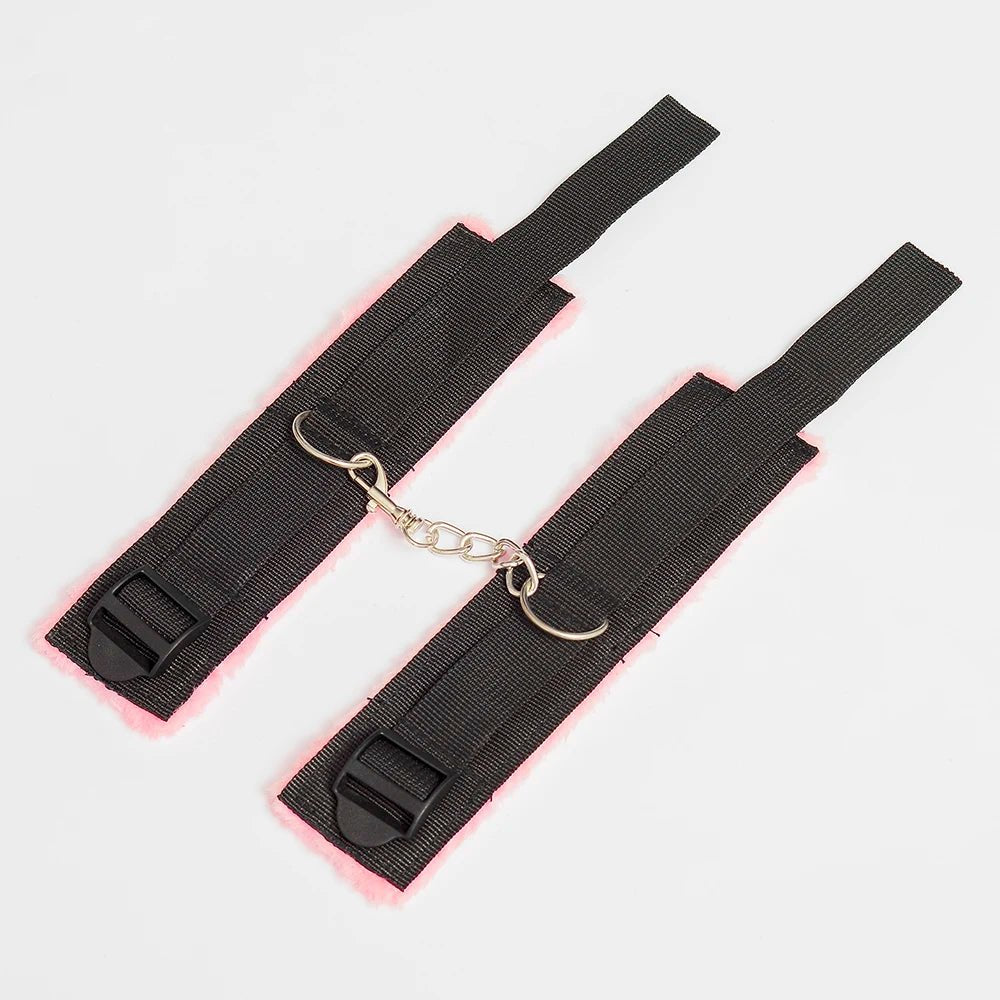 Webbing Plush Bondage Handcuffs Ankle Cuffs Kit For Couples