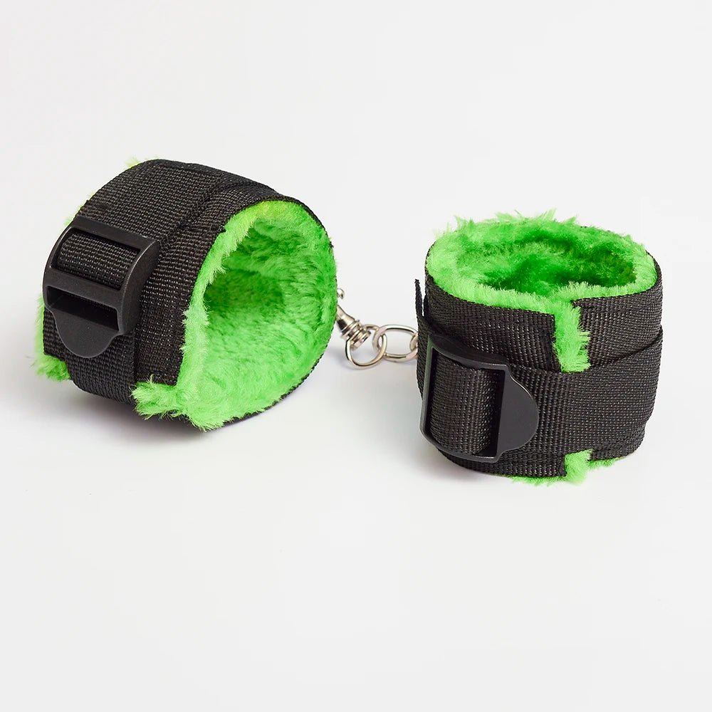 Webbing Plush Bondage Handcuffs Ankle Cuffs Kit For Couples