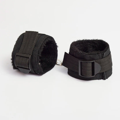 Webbing Plush Bondage Handcuffs Ankle Cuffs Kit For Couples