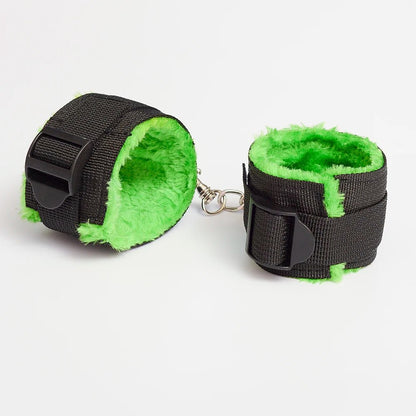 Webbing Plush Bondage Handcuffs Ankle Cuffs Kit For Couples