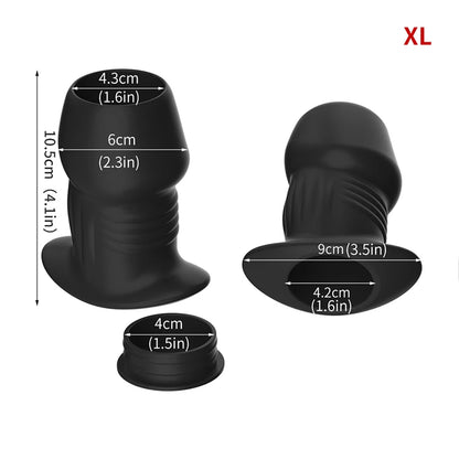 Multiple sizes of hollow adult plug displayed