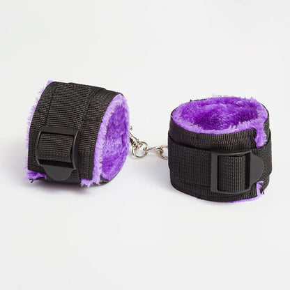 Webbing Plush Bondage Handcuffs Ankle Cuffs Kit For Couples