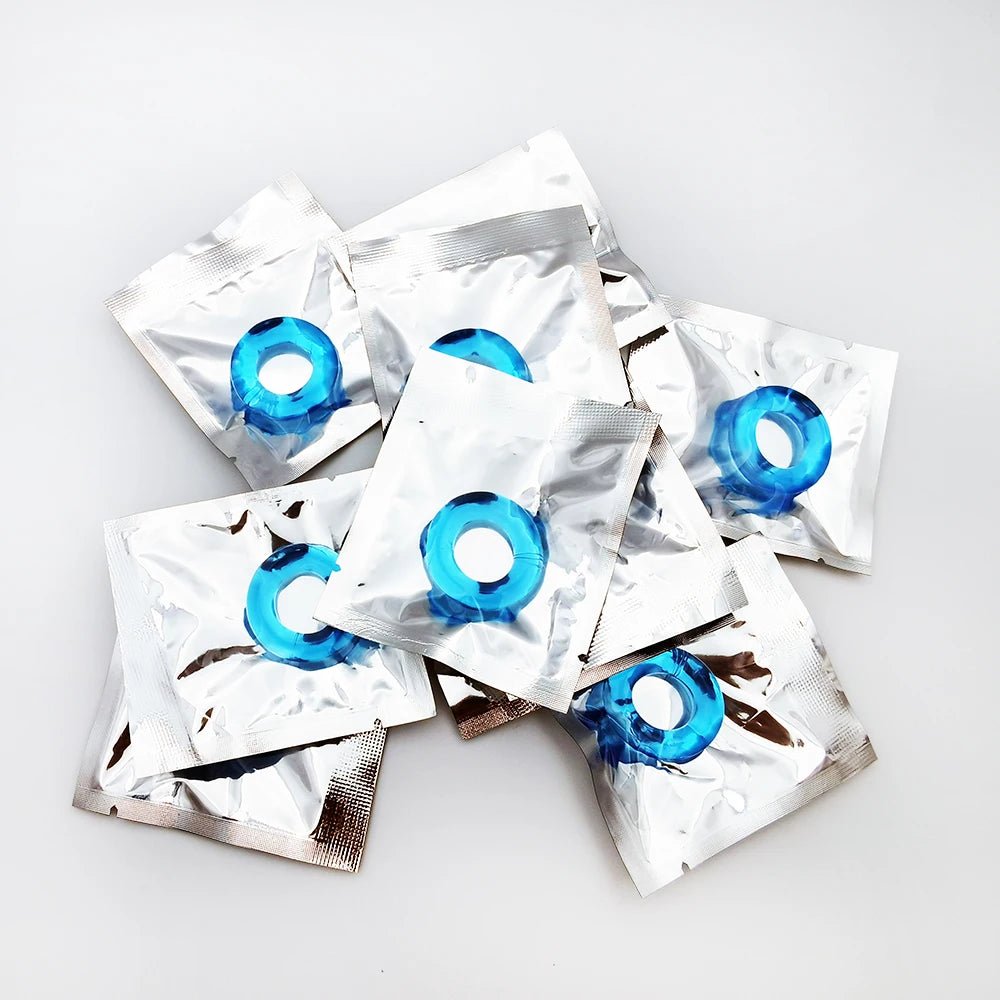 Set of rings displayed together in size order