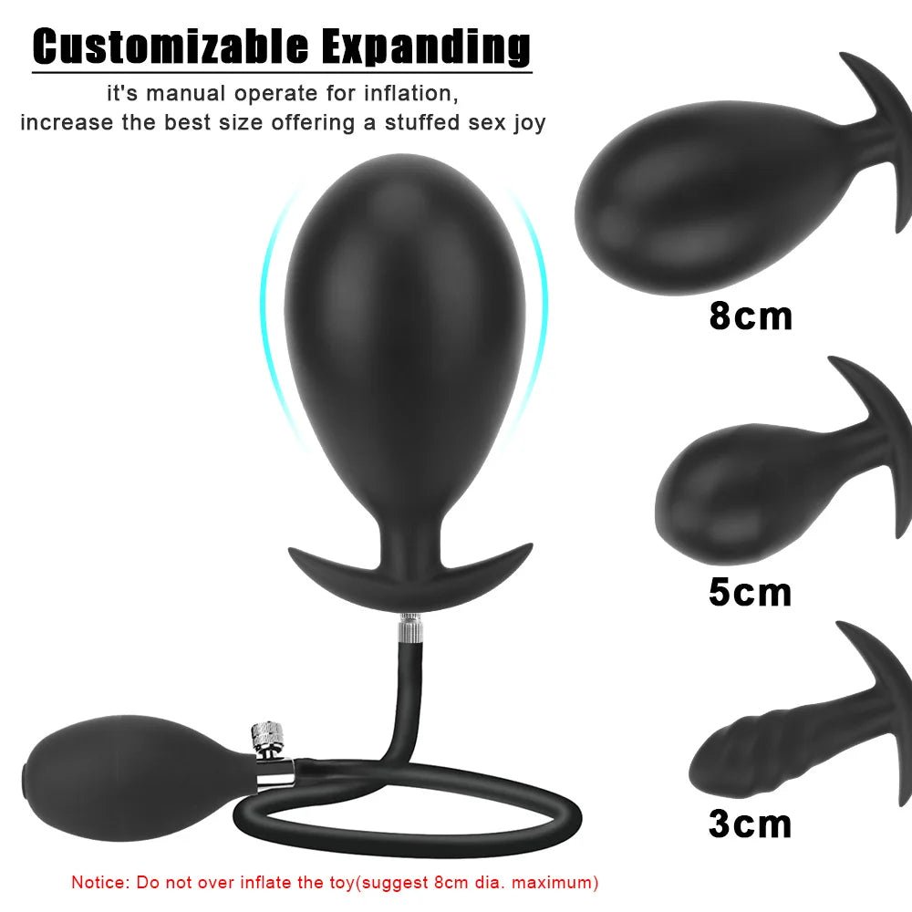 Inflatable plug at full inflation with size reference
