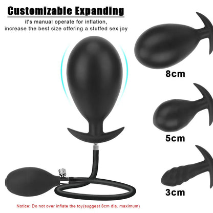 Inflatable plug at full inflation with size reference