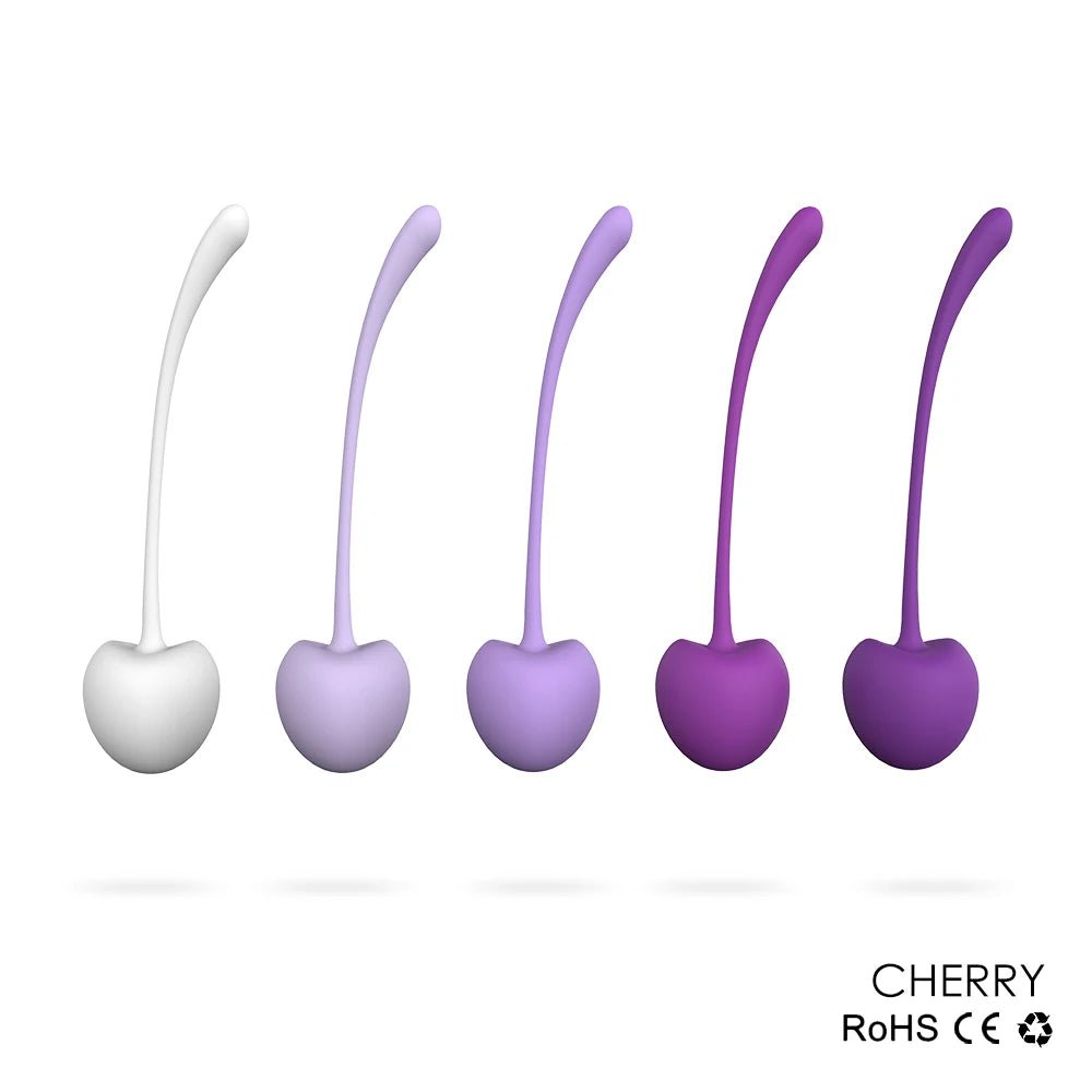 Kegel trainer showing attachment cord or retrieval string