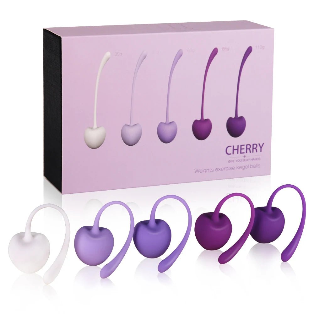 Multiple kegel ball sizes displayed together