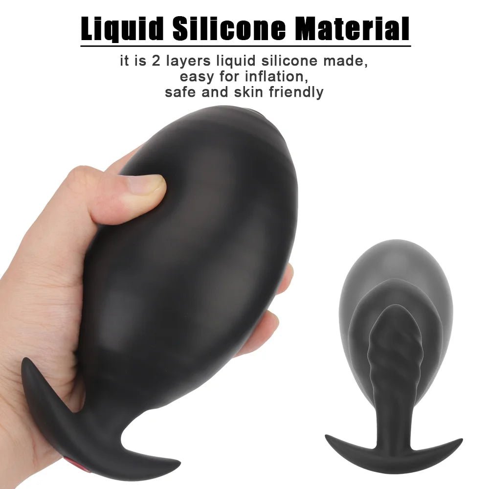 Inflatable plug at partial inflation showing expanding shape