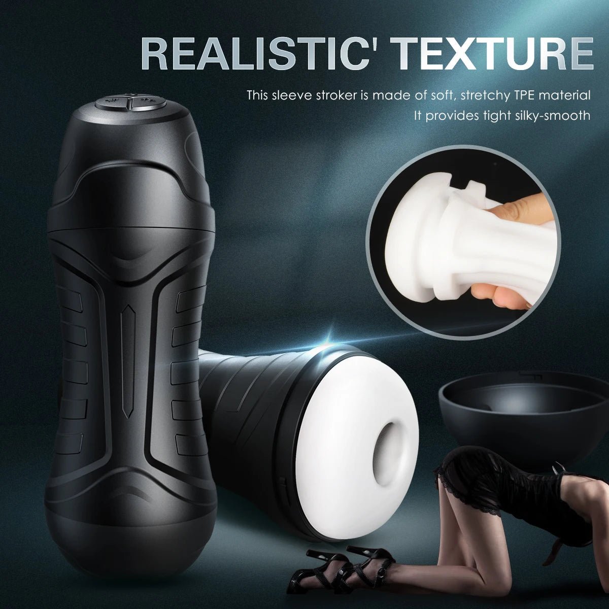 Size comparison of vibrator with scale reference