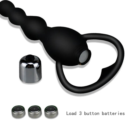 Side view of vibrating bead toy showing bead spacing