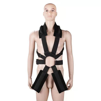 Close-up of material and stitching quality on bondage piece