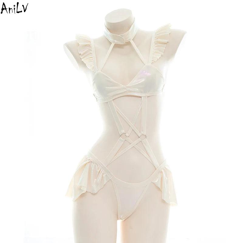 Side view of lingerie showing silhouette