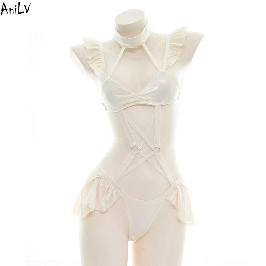 Lingerie piece shown on dress form   front view