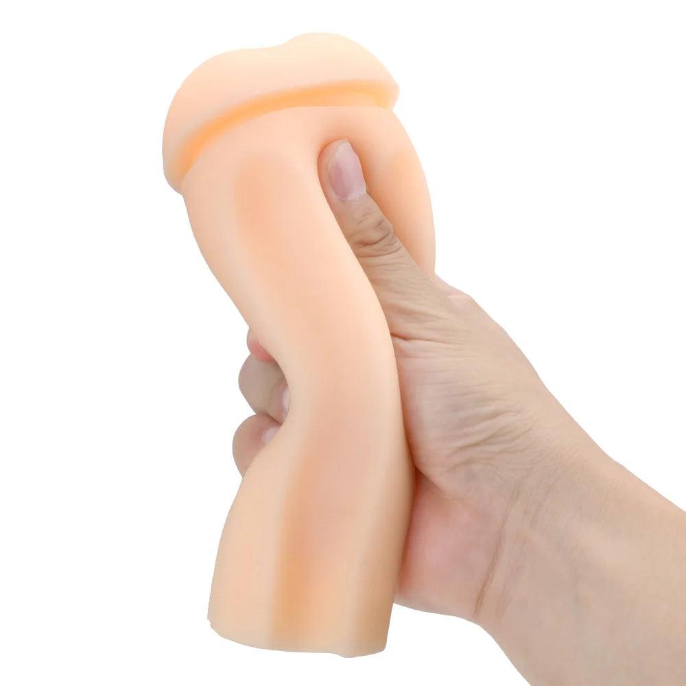 Rear or angled view of realistic anus adult toys for men for ultimate pleasure experience