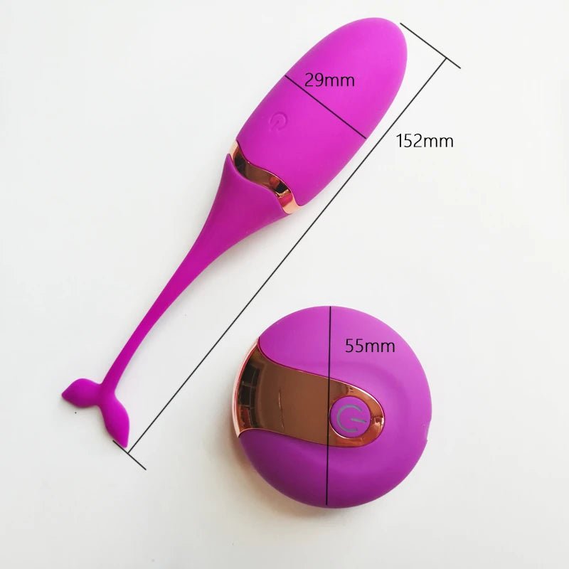 Egg-shaped bullet vibrator with remote handset