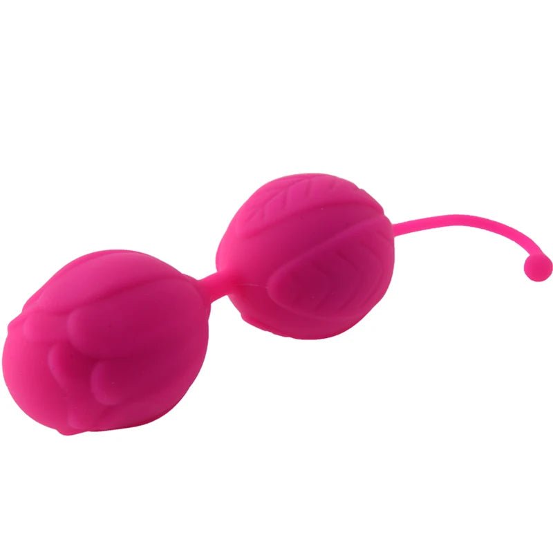 Close-up of material texture and finish on black wolf 100% silicone balls for enhanced muscle tightness