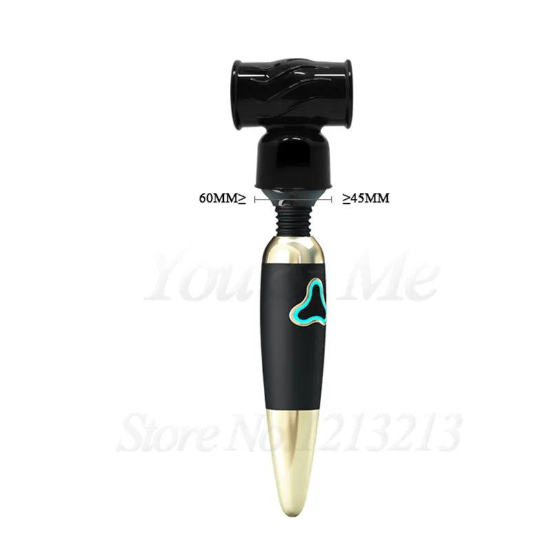 Rear or angled view of new style male av massager for ultimate pleasure experience