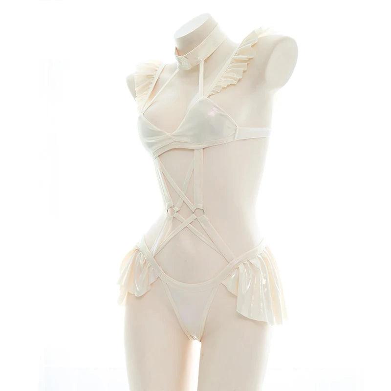 Rear view of lingerie showing back design