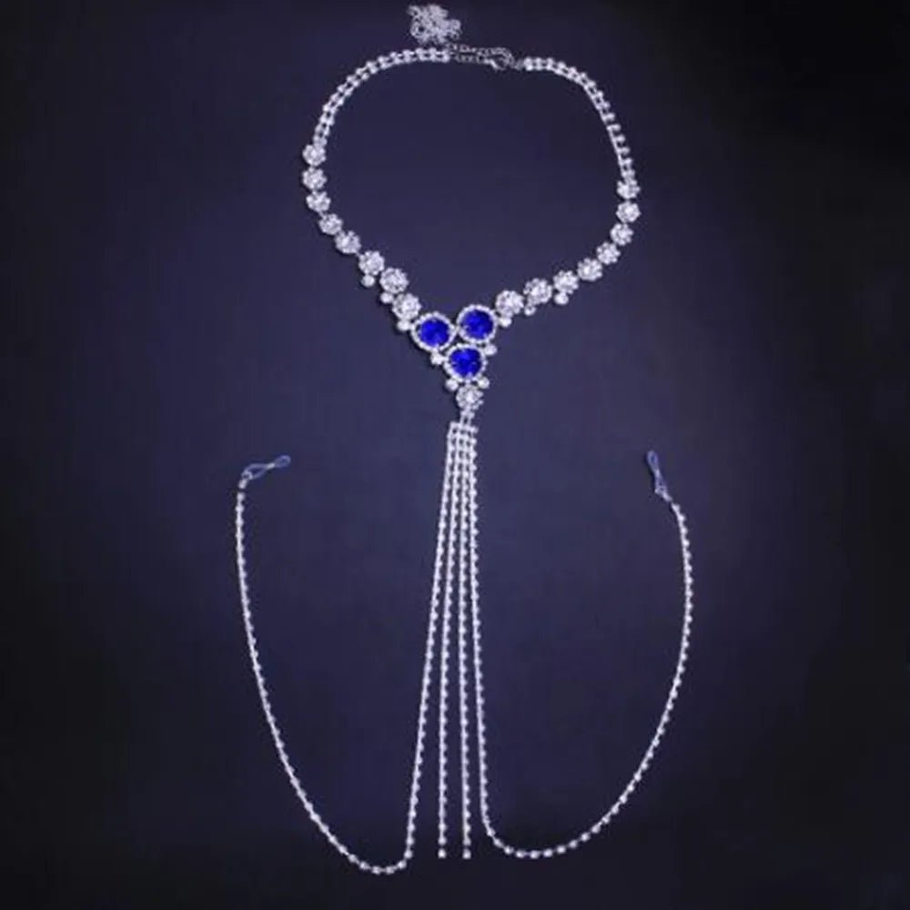 Detail shot of base or attachment on more style rhinestone red nipple chain non pierced body jewelry