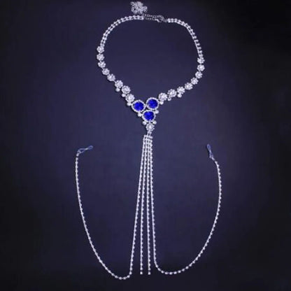 Detail shot of base or attachment on more style rhinestone red nipple chain non pierced body jewelry