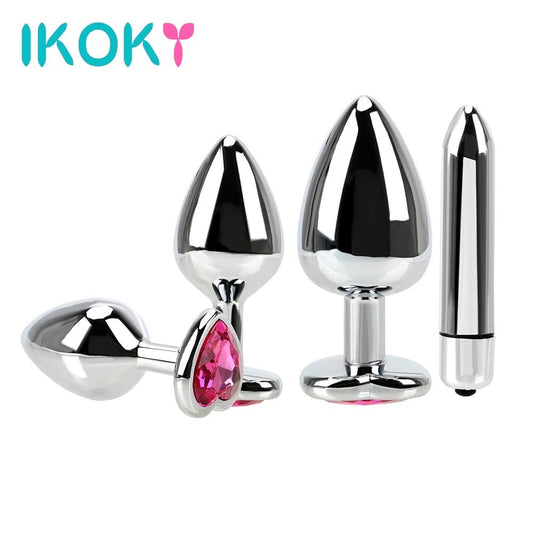 Stainless Steel Vibrating Butt Plug – Bullet Anal Vibrator for Prostate Pleasure
