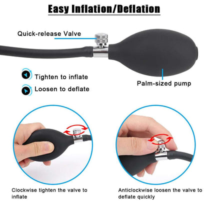 Hand pump accessory included with inflatable plug