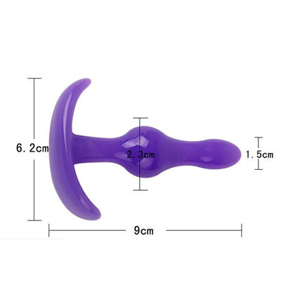 Multiple sizes of jelly adult plug laid out