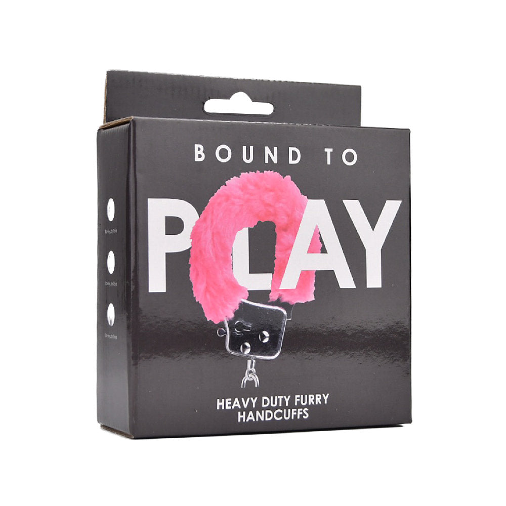 Bound to Play. Heavy Duty Furry Handcuffs Pink