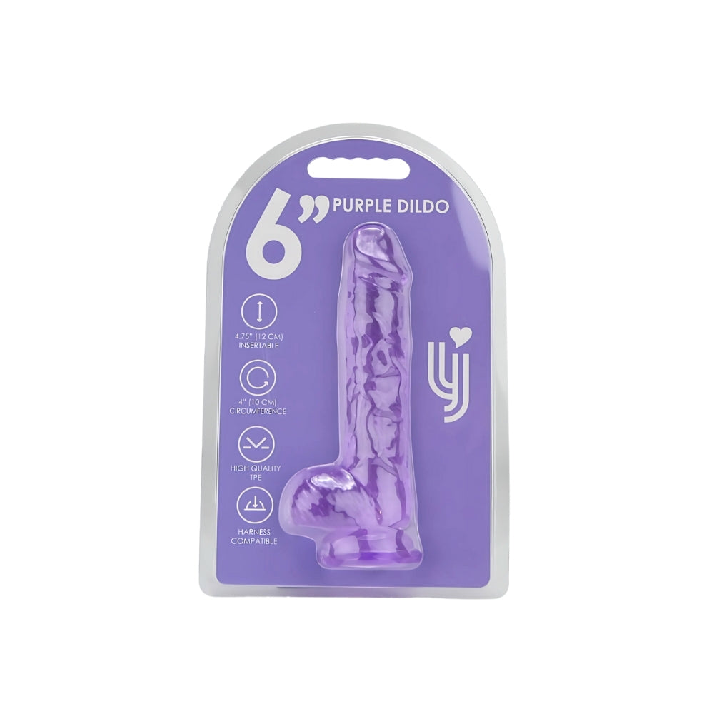 Loving Joy 6 Inch Dildo with Balls Purple