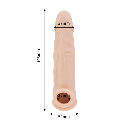 Rev-Sleeves 8 Inch Realistic Silicone Penis Extension Sleeve