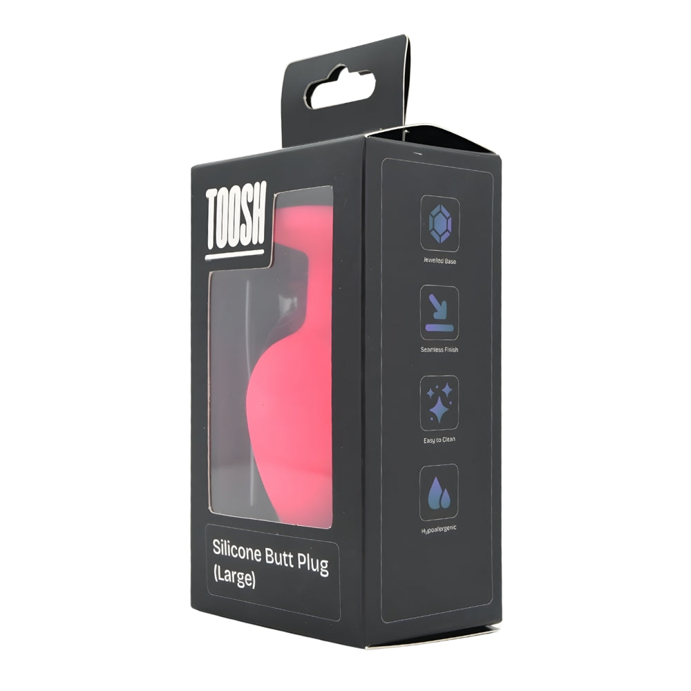Toosh Pink Silicone Butt Plug Large