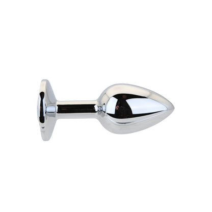 Toosh Silver Metal Butt Plug Small Clear Stone