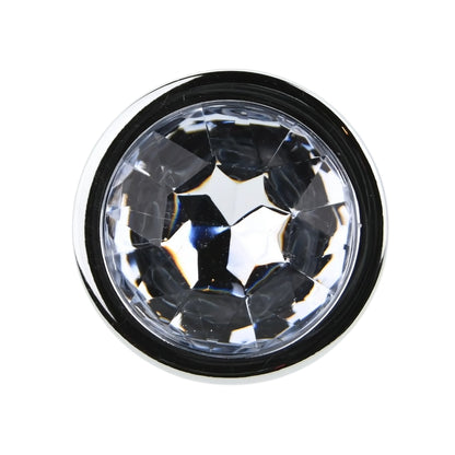Toosh Silver Metal Butt Plug Large Clear Stone