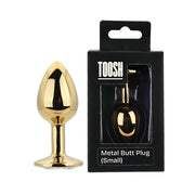 Toosh Gold Metal Butt Plug Small Clear Stone