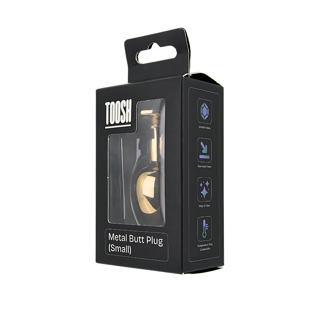 Toosh Gold Metal Butt Plug Small Clear Stone