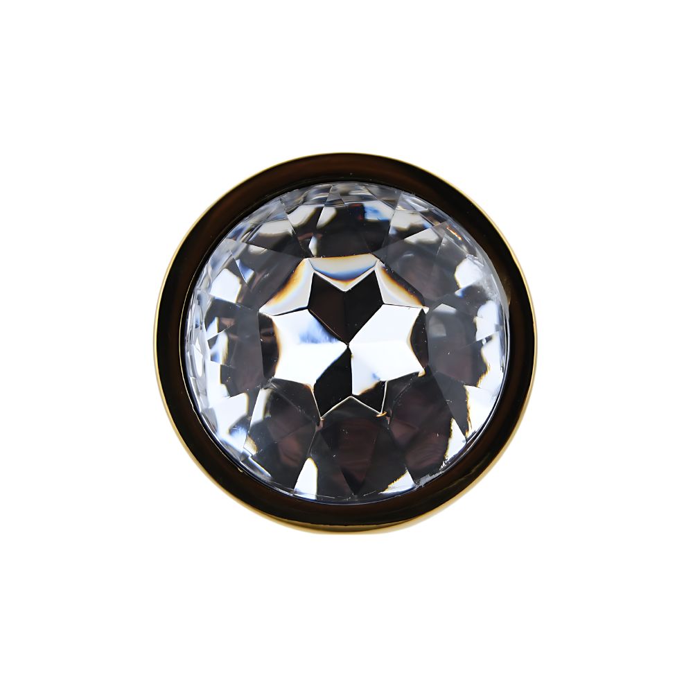 Toosh Gold Metal Butt Plug Small Clear Stone