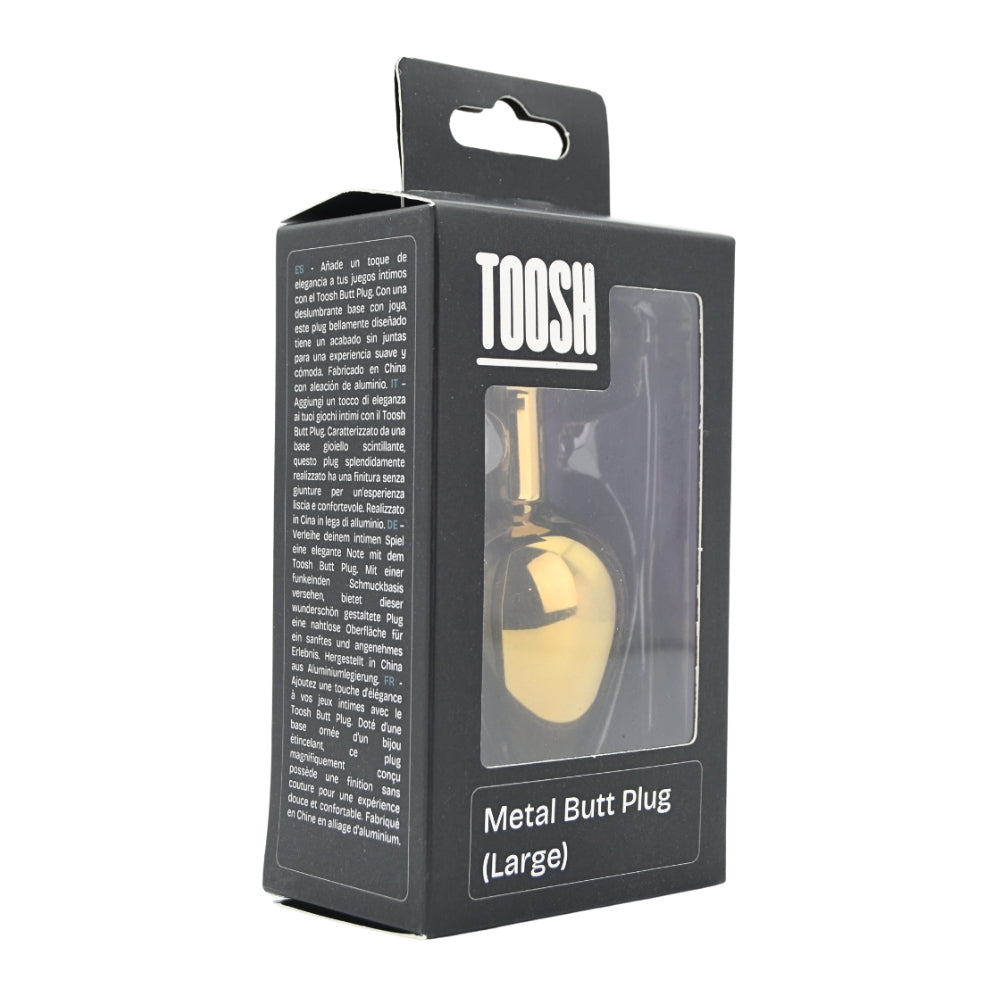 Toosh Gold Metal Butt Plug Large Clear Stone
