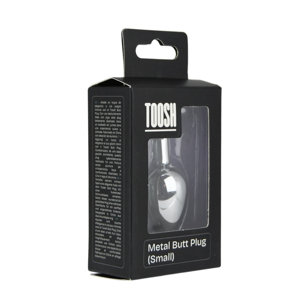 Toosh Silver Metal Butt Plug Small Red Stone