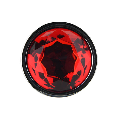 Toosh Silver Metal Butt Plug Large Red Stone