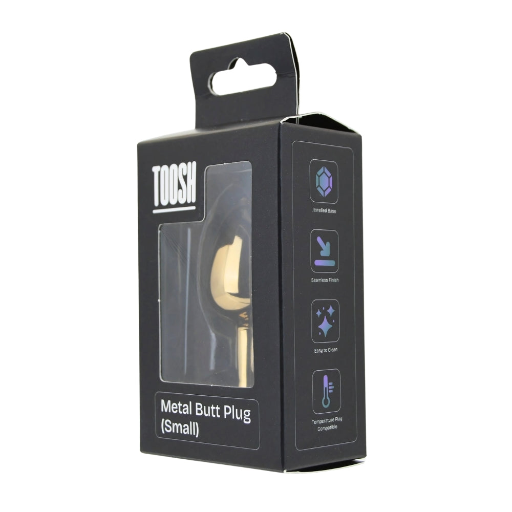 Toosh Gold Metal Butt Plug Small Pink Stone