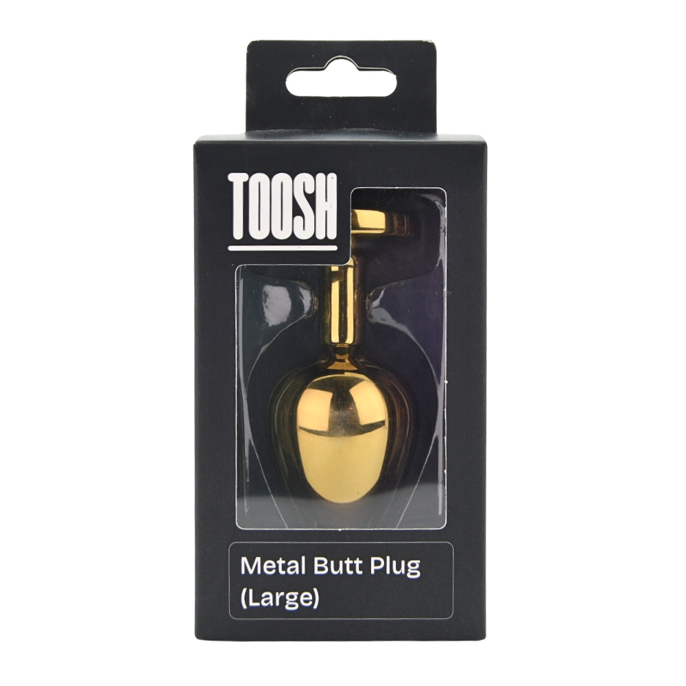 Toosh Gold Metal Butt Plug Large Pink Stone