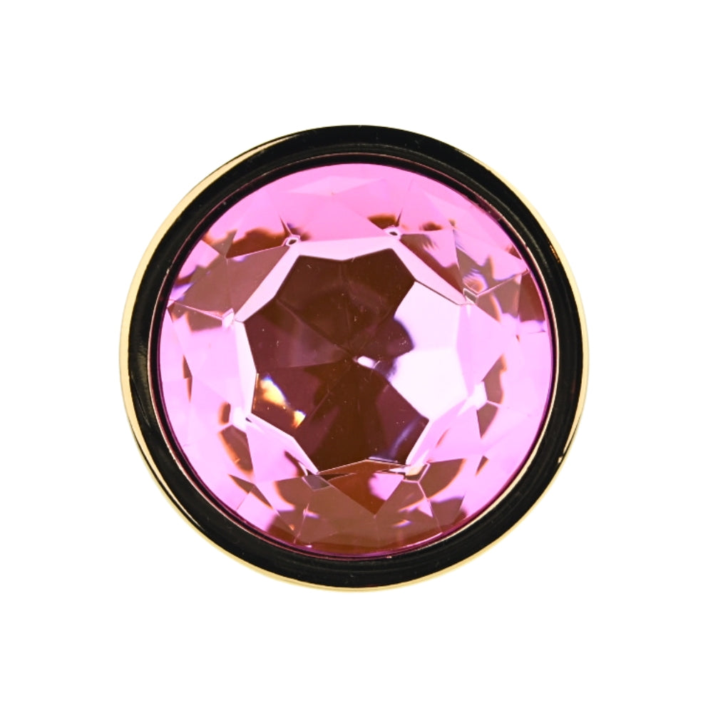 Toosh Gold Metal Butt Plug Large Pink Stone