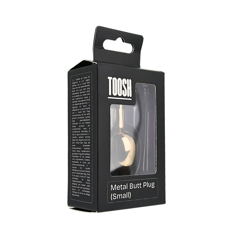 Toosh Heart Shaped Gold Butt Plug with Red Stone Small