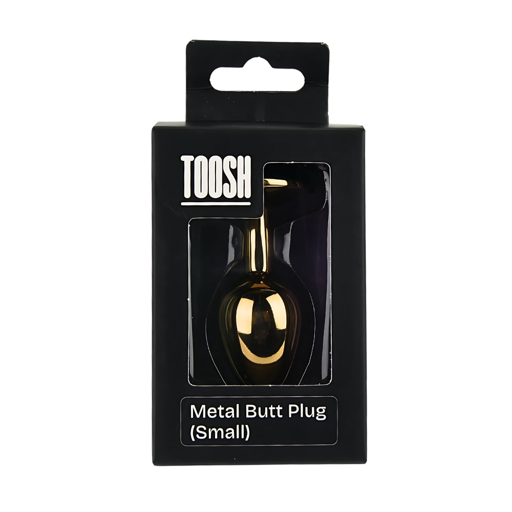 Toosh Heart Shaped Gold Butt Plug with Red Stone Small