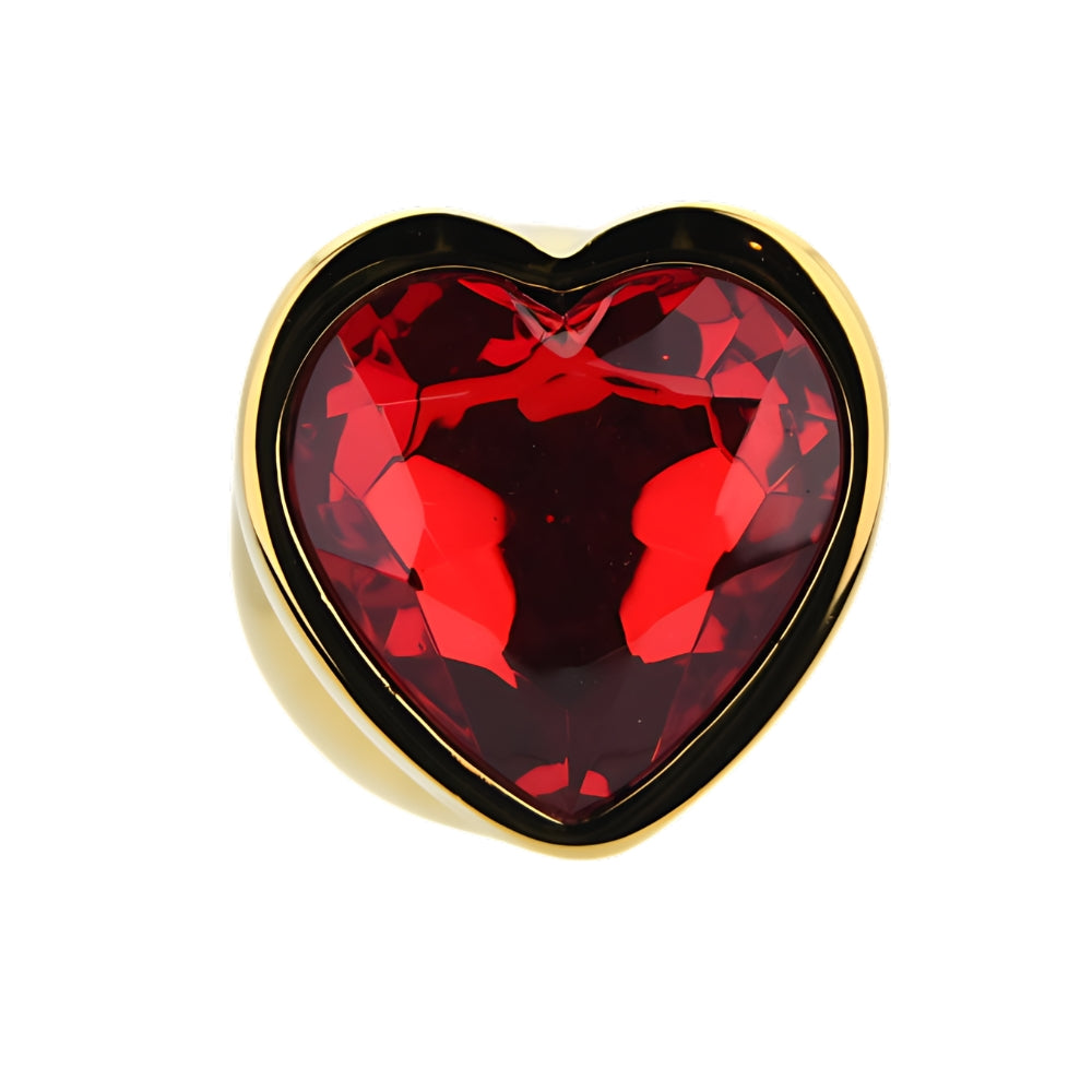 Toosh Heart Shaped Gold with Red Stone Medium